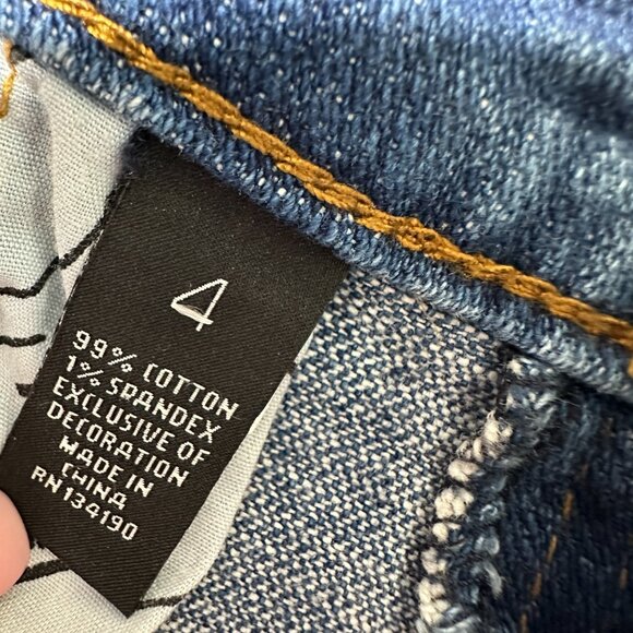 INC Denim Womens Straight Leg Curvy Fit Size 4 Blue Jeans Distressed - Picture 13 of 16